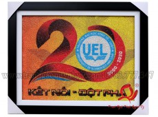 Tranh Gạo Logo Trường Đại Học UEL 20 năm - 30 x 40