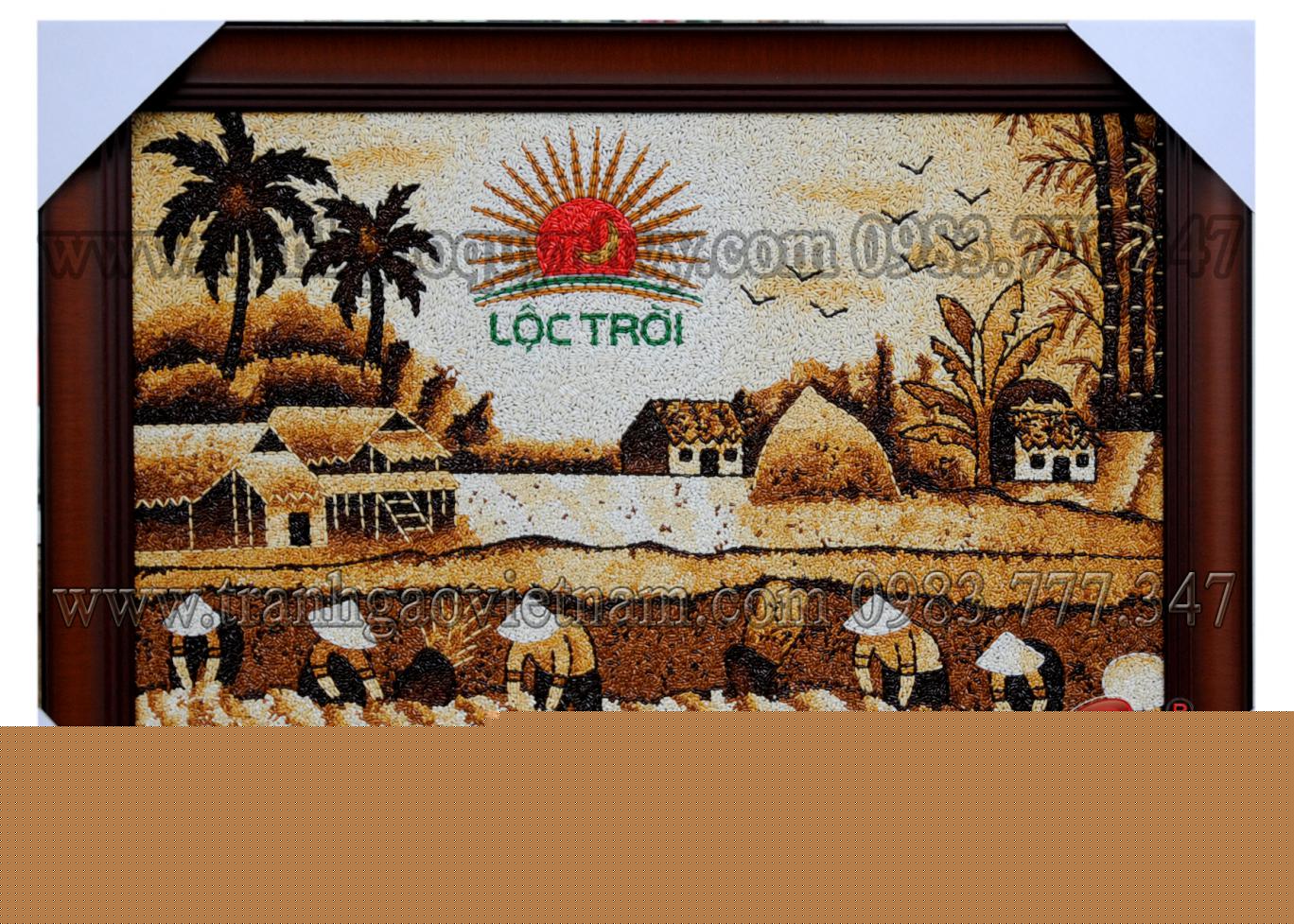Tranh Gạo Sơn Màu Logo Lộc Trời 40 x 60
