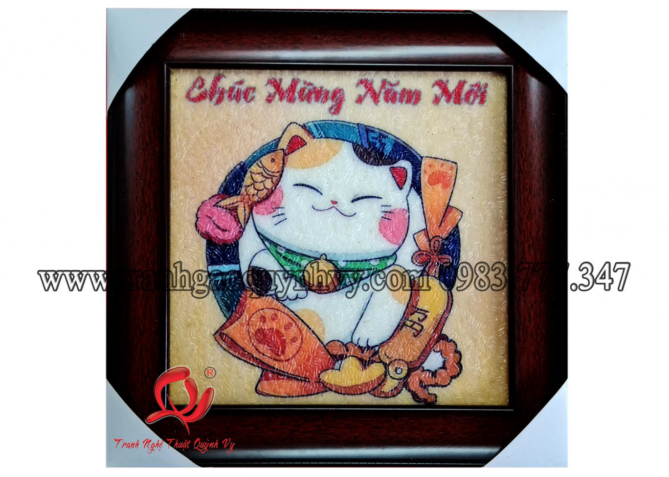 Tranh Mèo May Mắn 2023 - 20 x 20