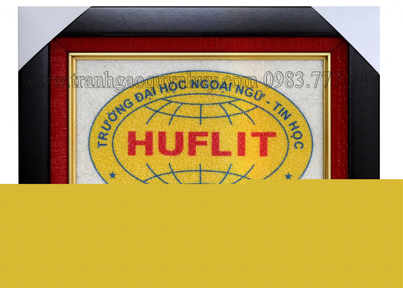 Tranh Gạo Màu - Logo Trường HUFLIT 20 x 30