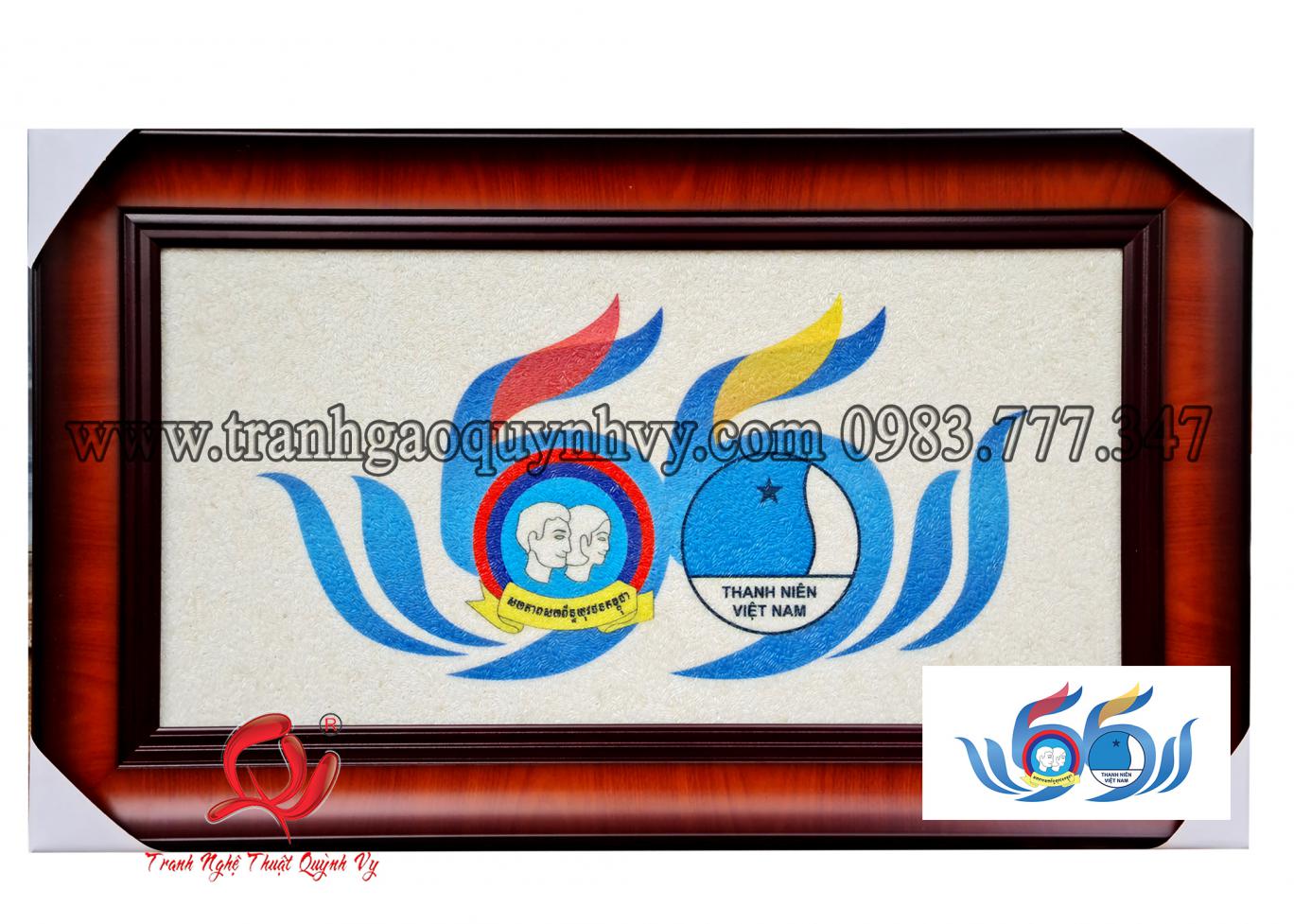 Tranh Logo Việt Nam - Campuchia - 30 x 60