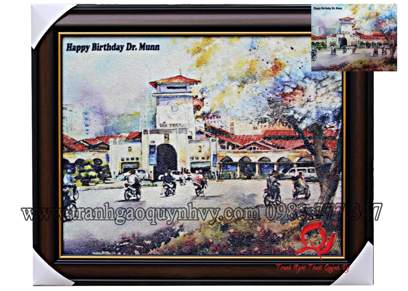Tranh Gạo Chợ Bến Thành - 45 x 57
