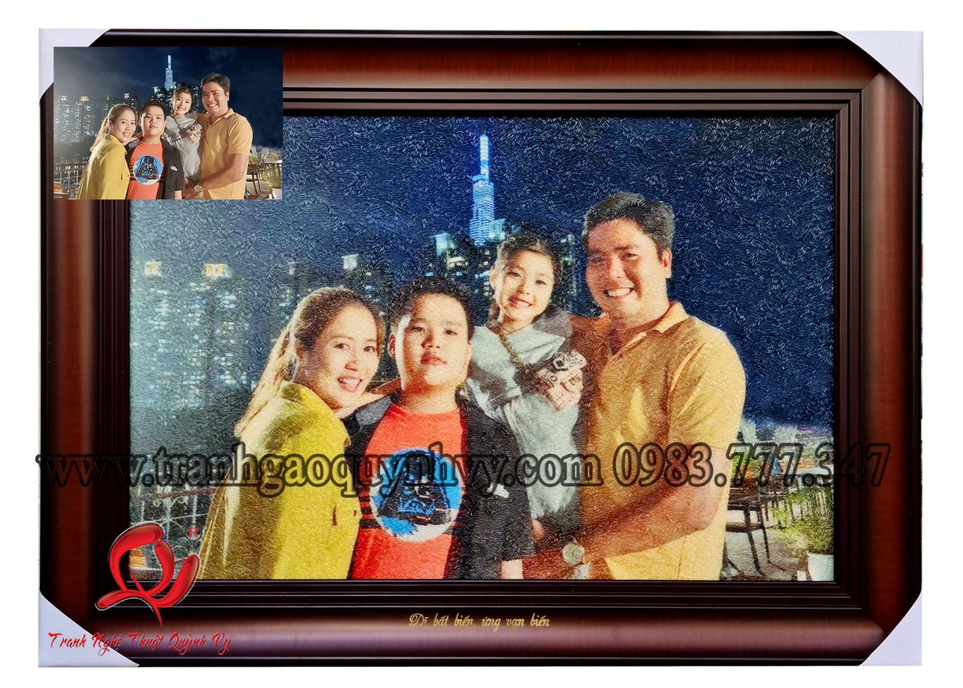Chân Dung Gia Đính 4 người 40 x 60